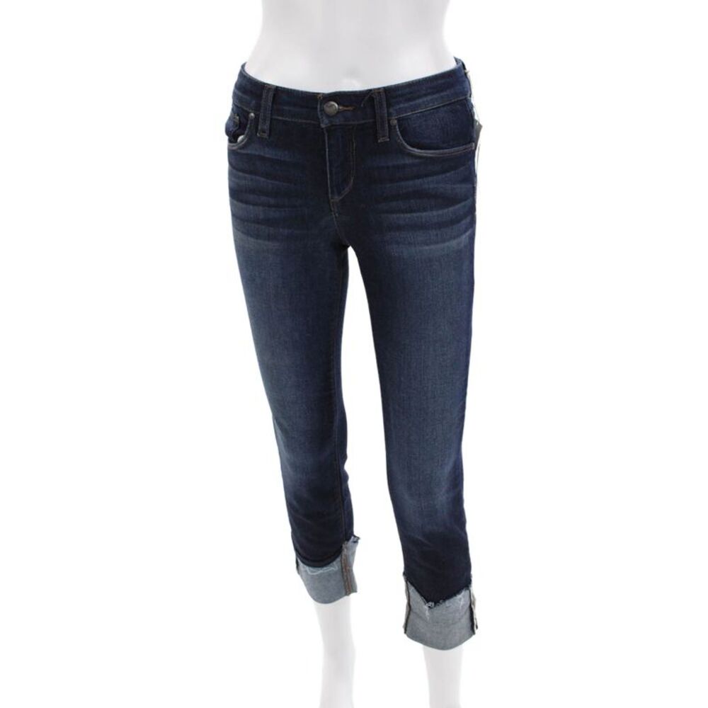 Joes Womens Cotton Cuffed Straight Dark Wash Denim Jeans Blue Size 24